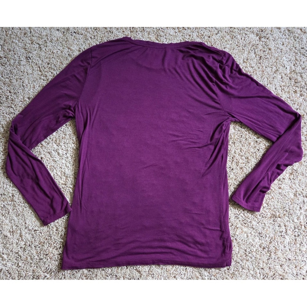 NICE! Myellement Boutique Women's LARGE Long Sleeve Purple Lightweight Crew Neck - Picture 2 of 5